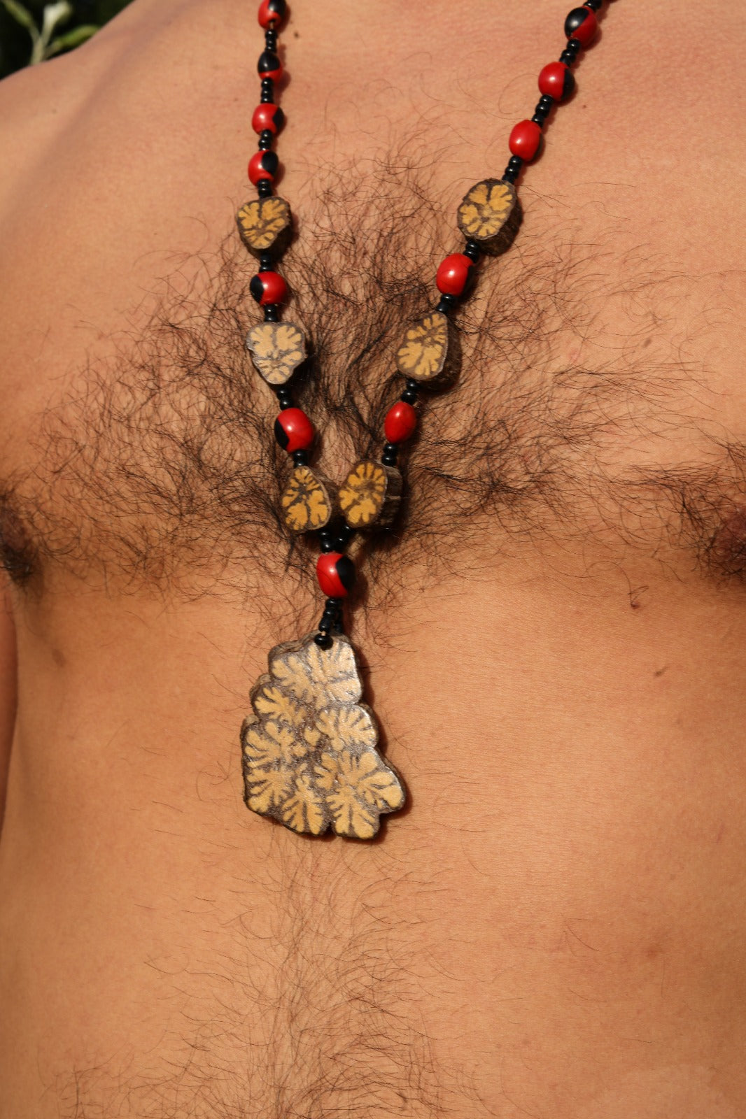Handmade Peruvian Ayahuasca Necklace Vine and Seed of Acai for Protection
