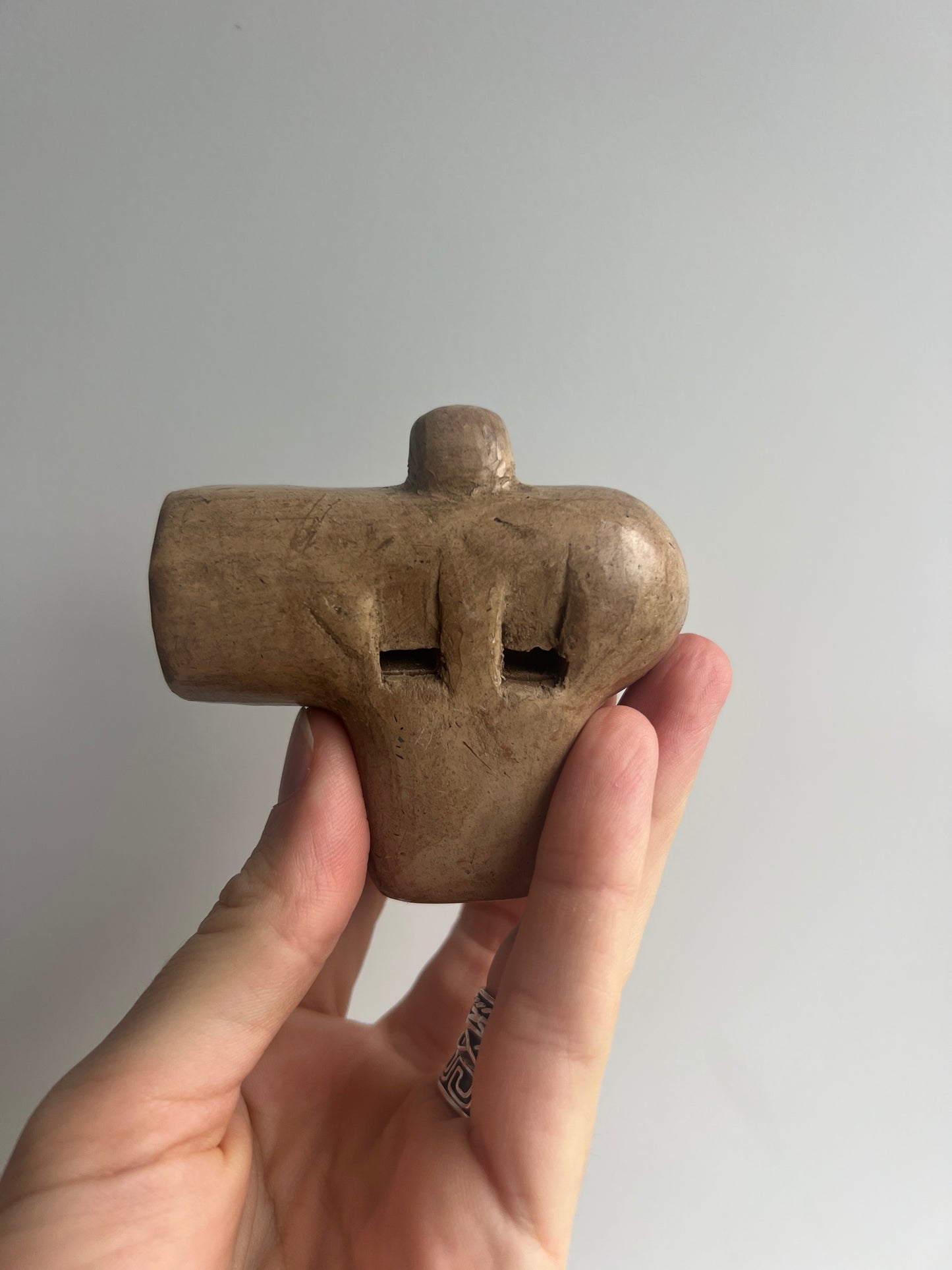 Mexican Clay Ocarina Flute: White