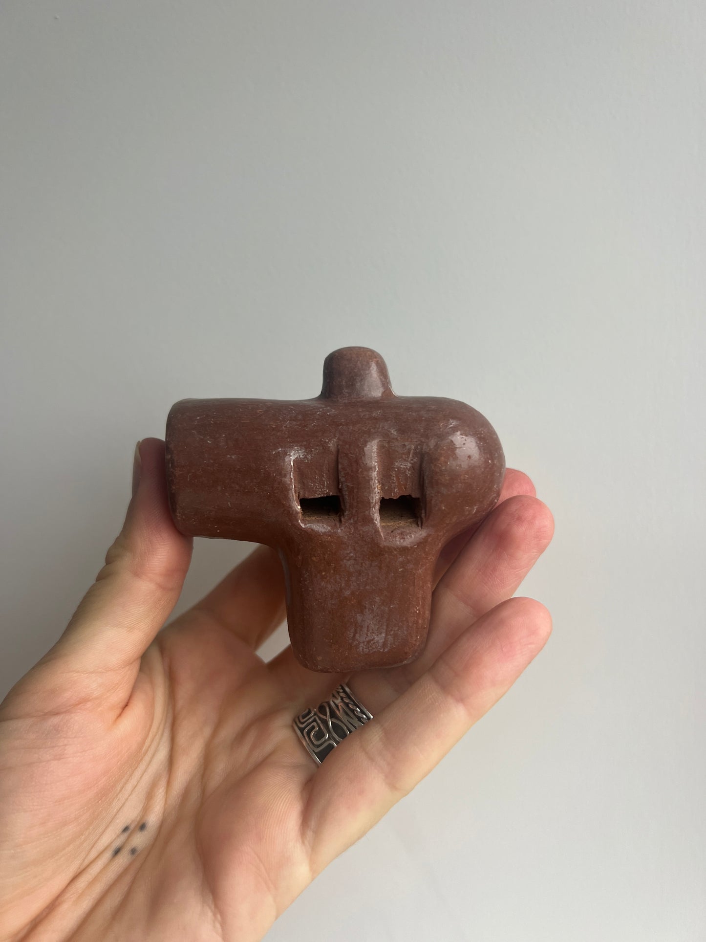 Mexican Clay Ocarina Flute: Red