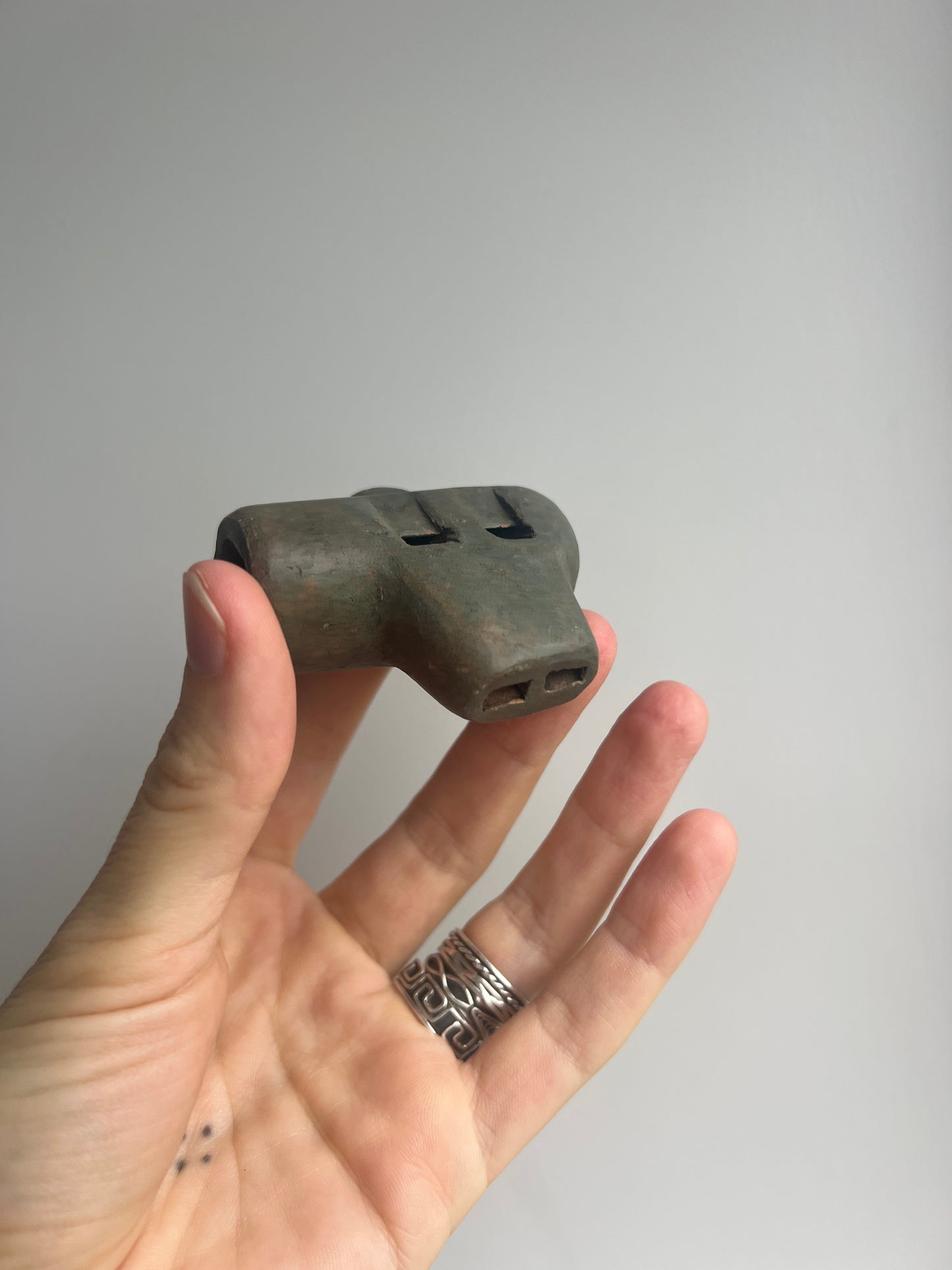 Mexican Mini Clay Ocarina Flute: Teal