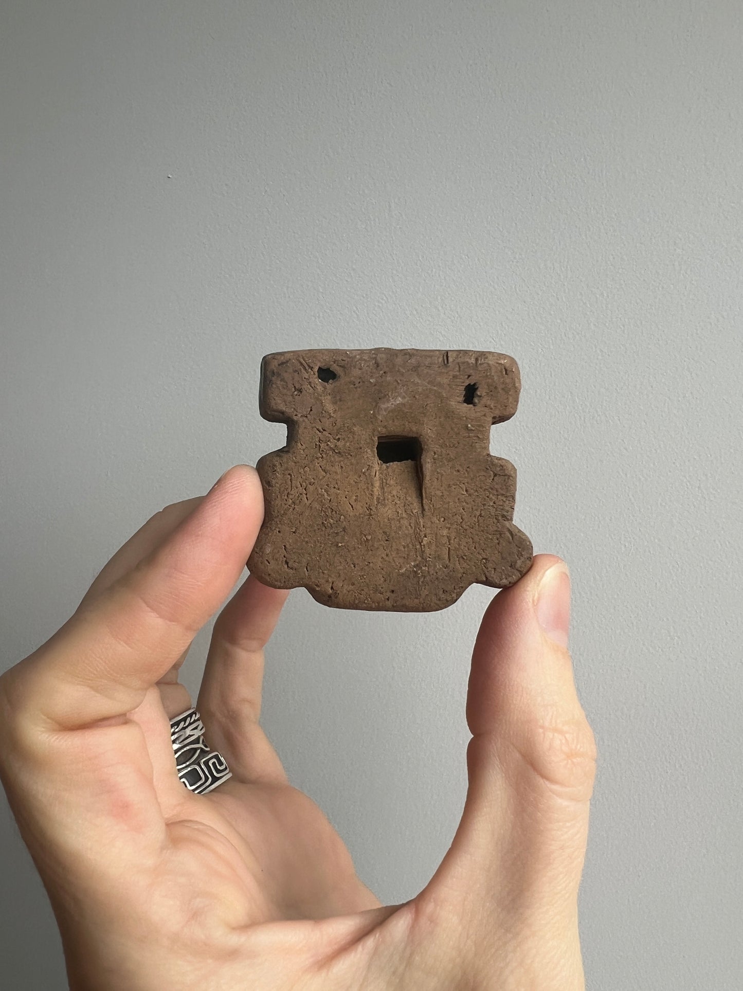 Mexican Mini Clay Ocarina Flute: Maya Face