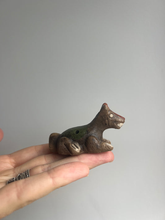 Mexican Mini Clay Ocarina Flute: Dog