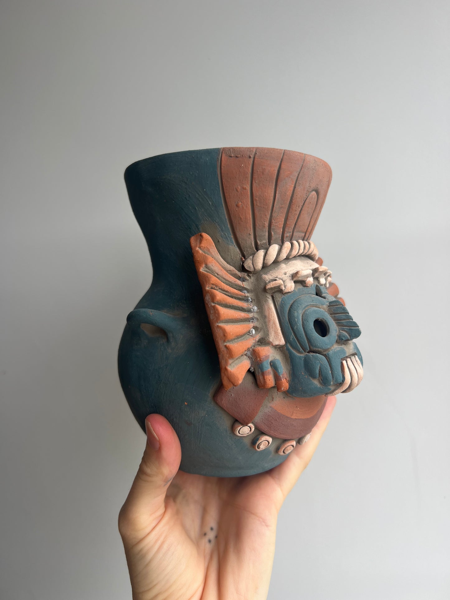 Mexican Clay Copalera: Water God