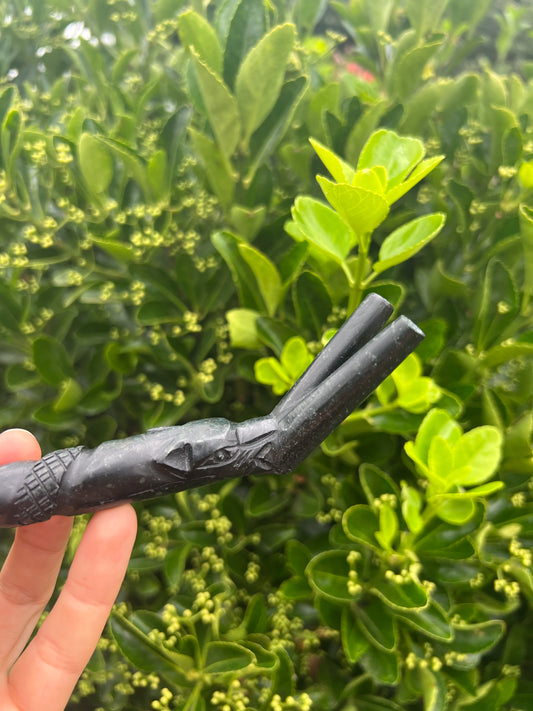 Peruvian Serpentine Stone Double Hapé Pipe Tepi