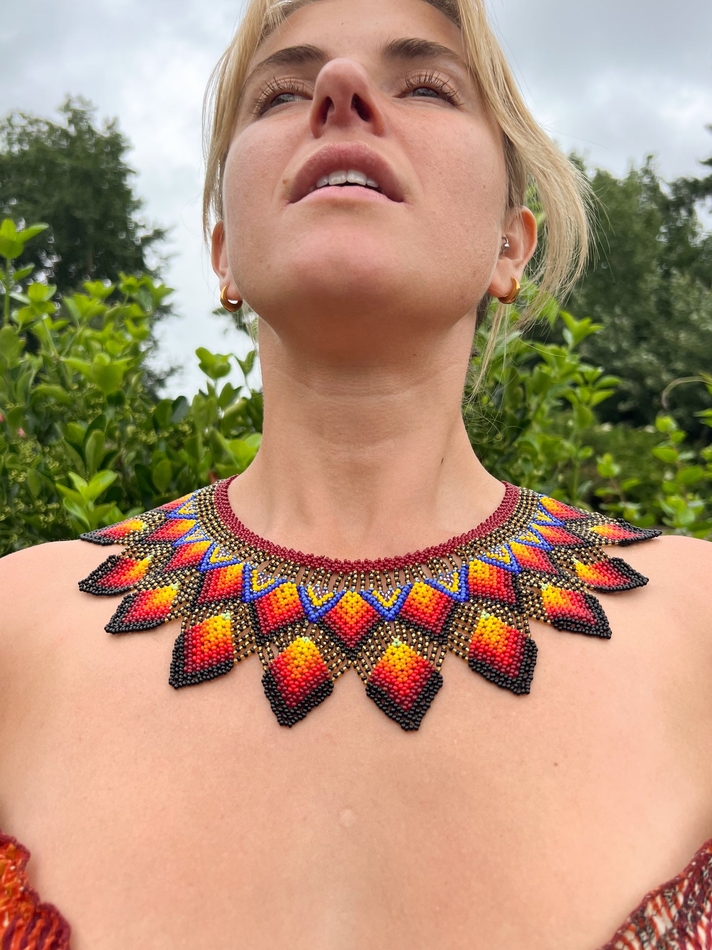 Chaquira Necklace Big Handmade Indigenous Crafts Jewellery
