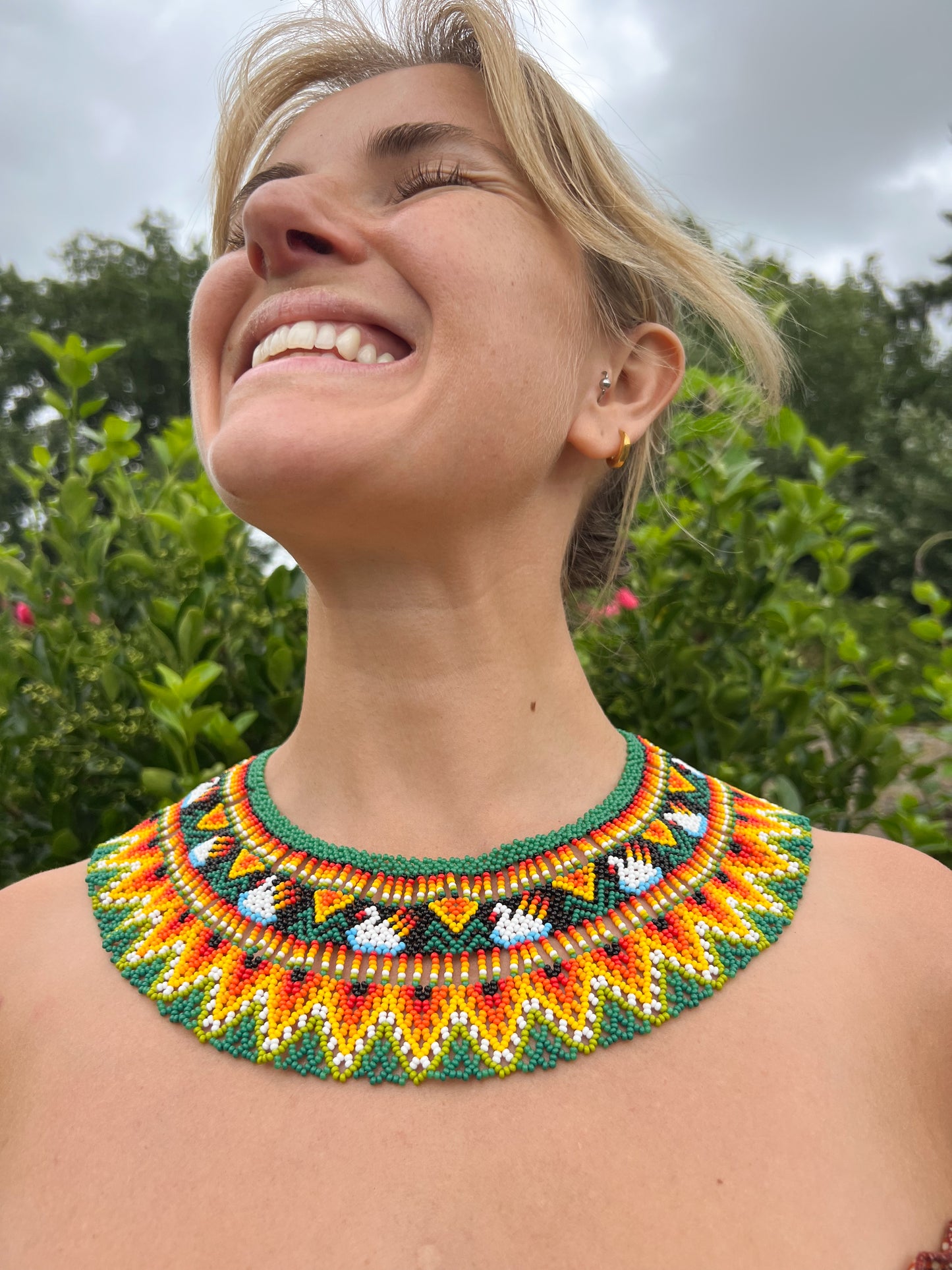 Chaquira Necklace Big Handmade Indigenous Crafts Jewellery