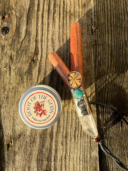Starter Kit: Hapé / Rapé 10gr & Kuripe Wood With Crystal Self Applicator Pipe