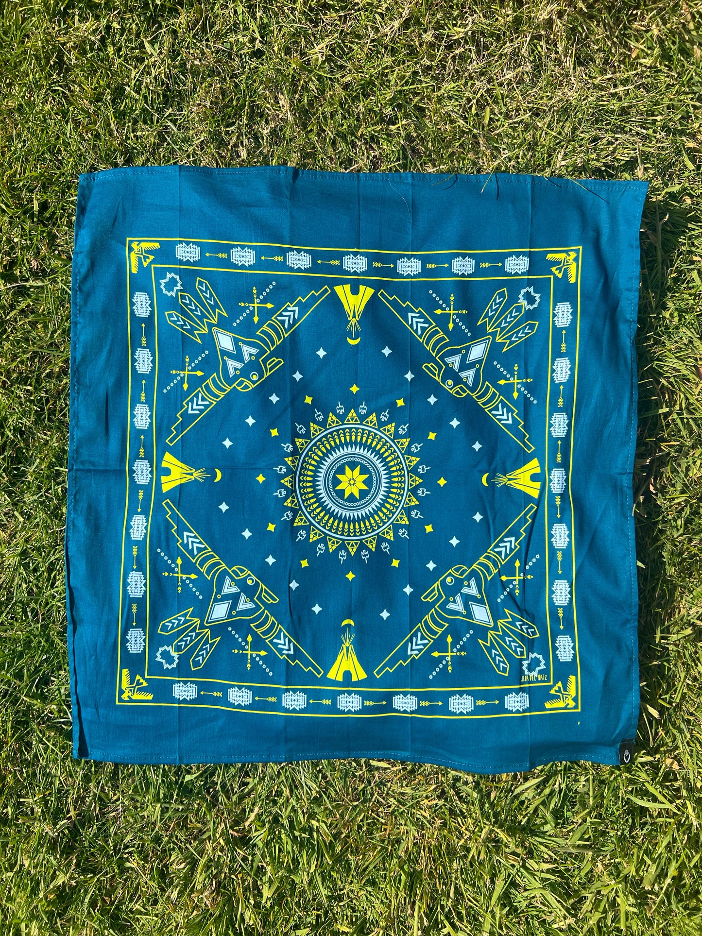 Mexican Cotton Bandana/Altar Handprinted Paleacate
