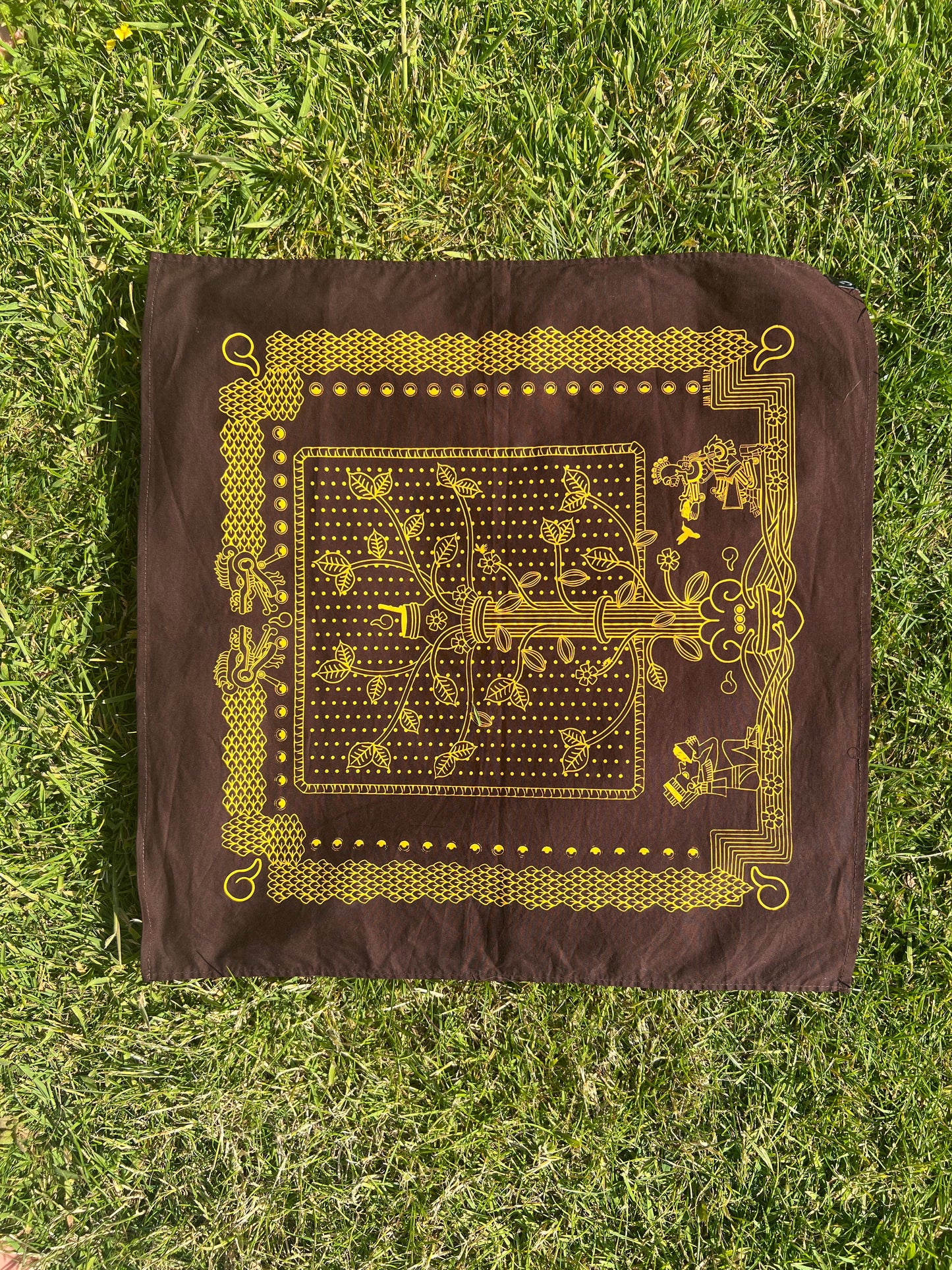 Mexican Cotton Bandana/Altar Handprinted Paleacate