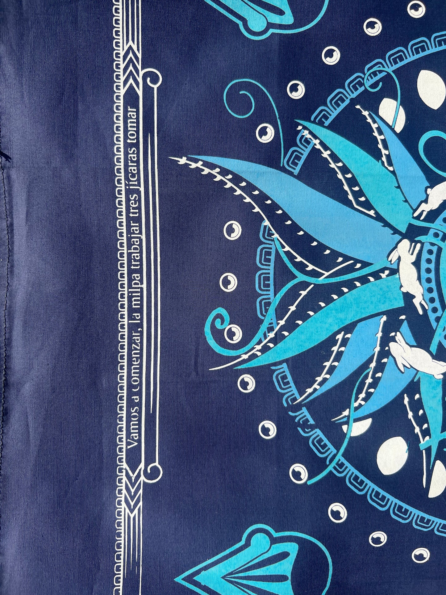 Mexican Cotton Bandana/Altar Handprinted Paleacate