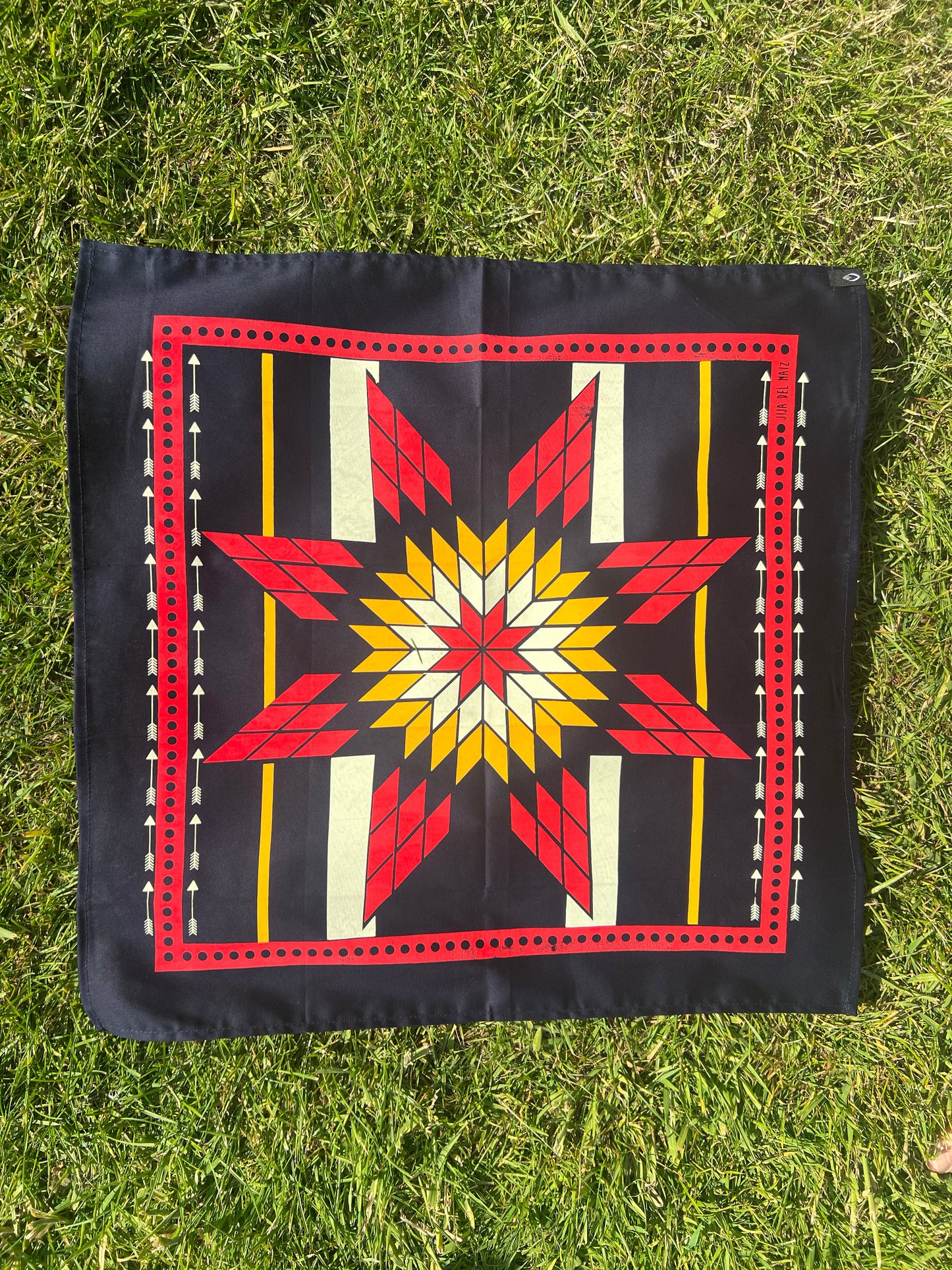 Mexican Cotton Bandana/Altar Handprinted Paleacate