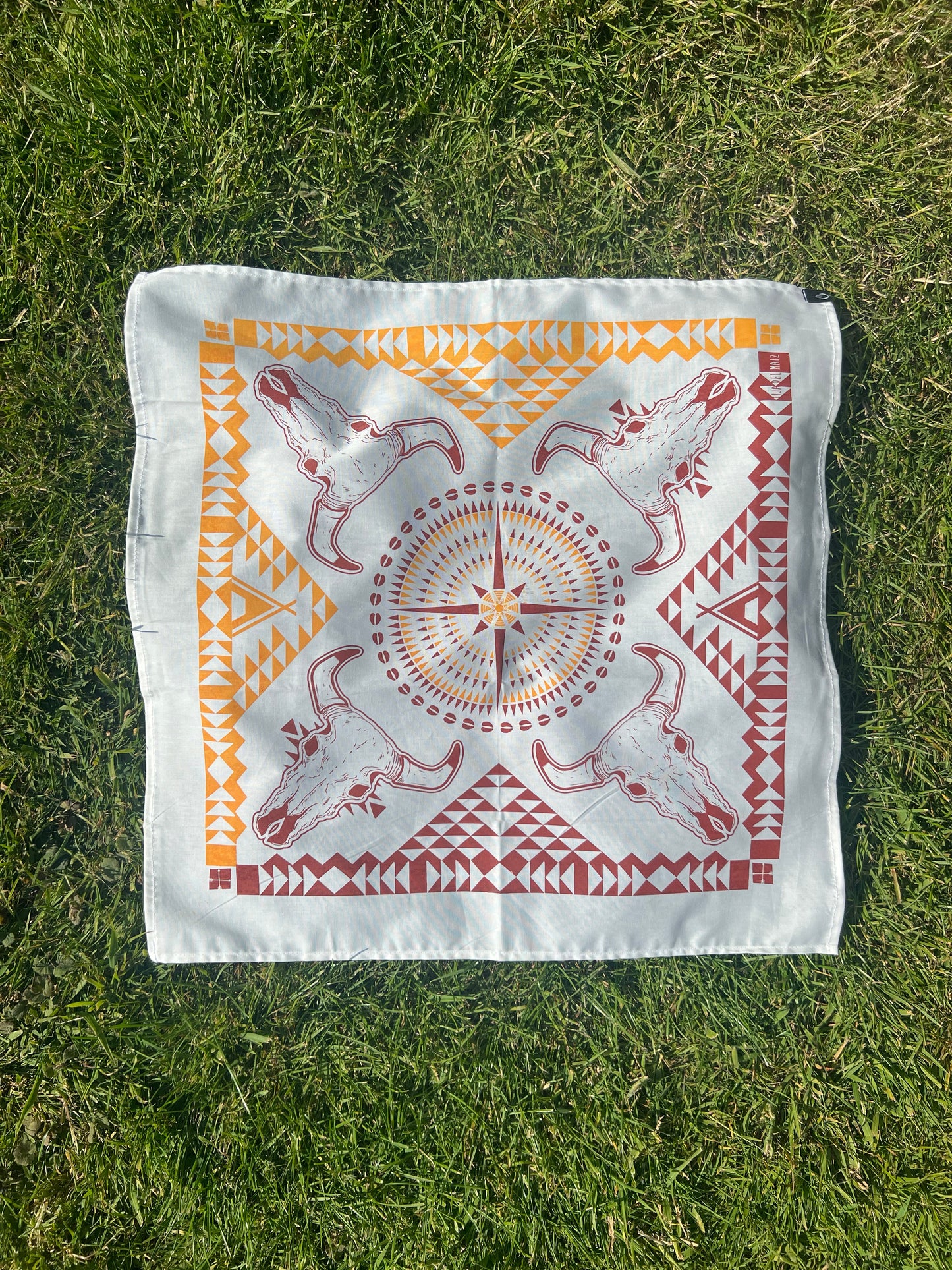 Mexican Cotton Bandana/Altar Handprinted Paleacate