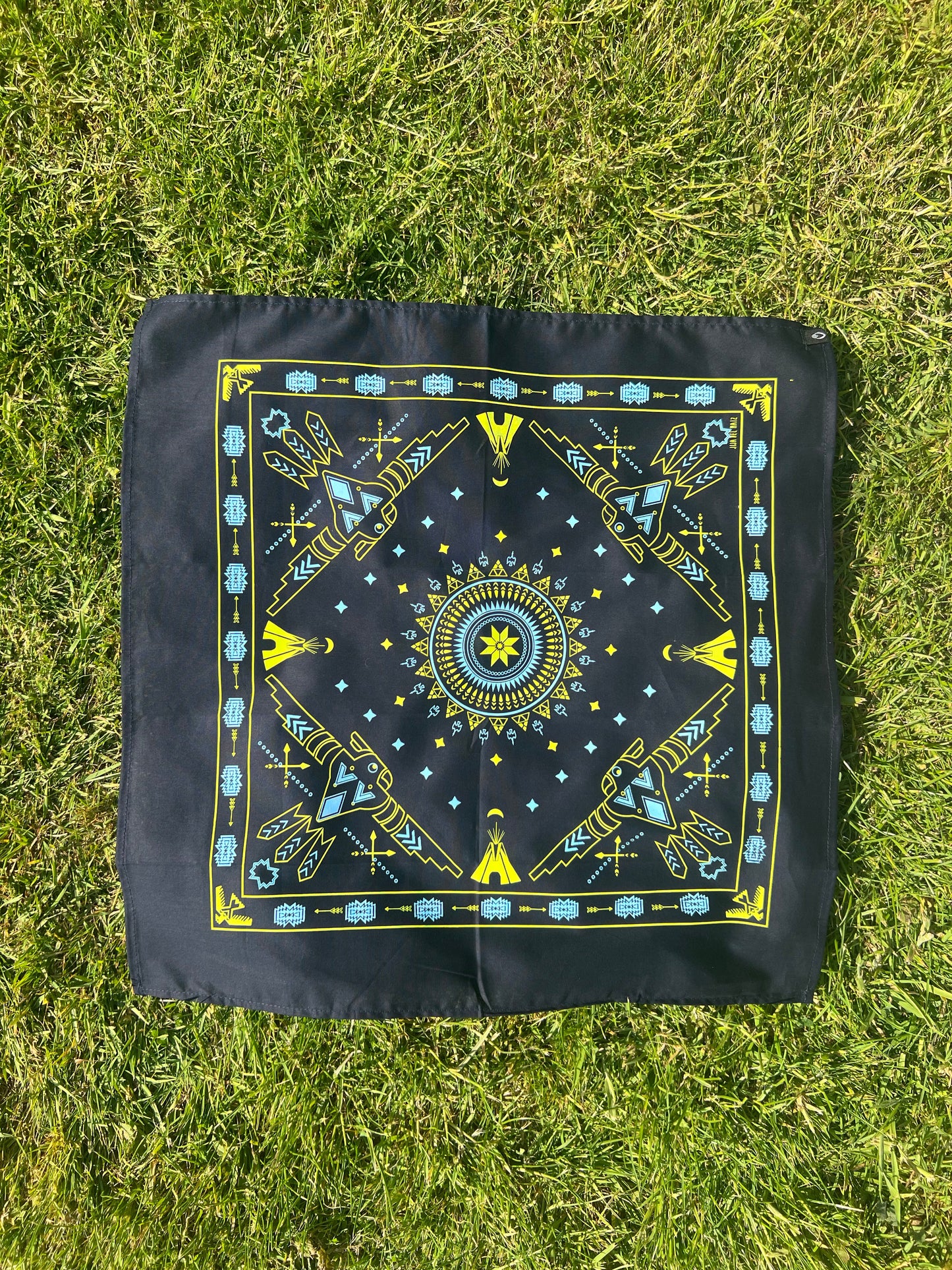 Mexican Cotton Bandana/Altar Handprinted Paleacate