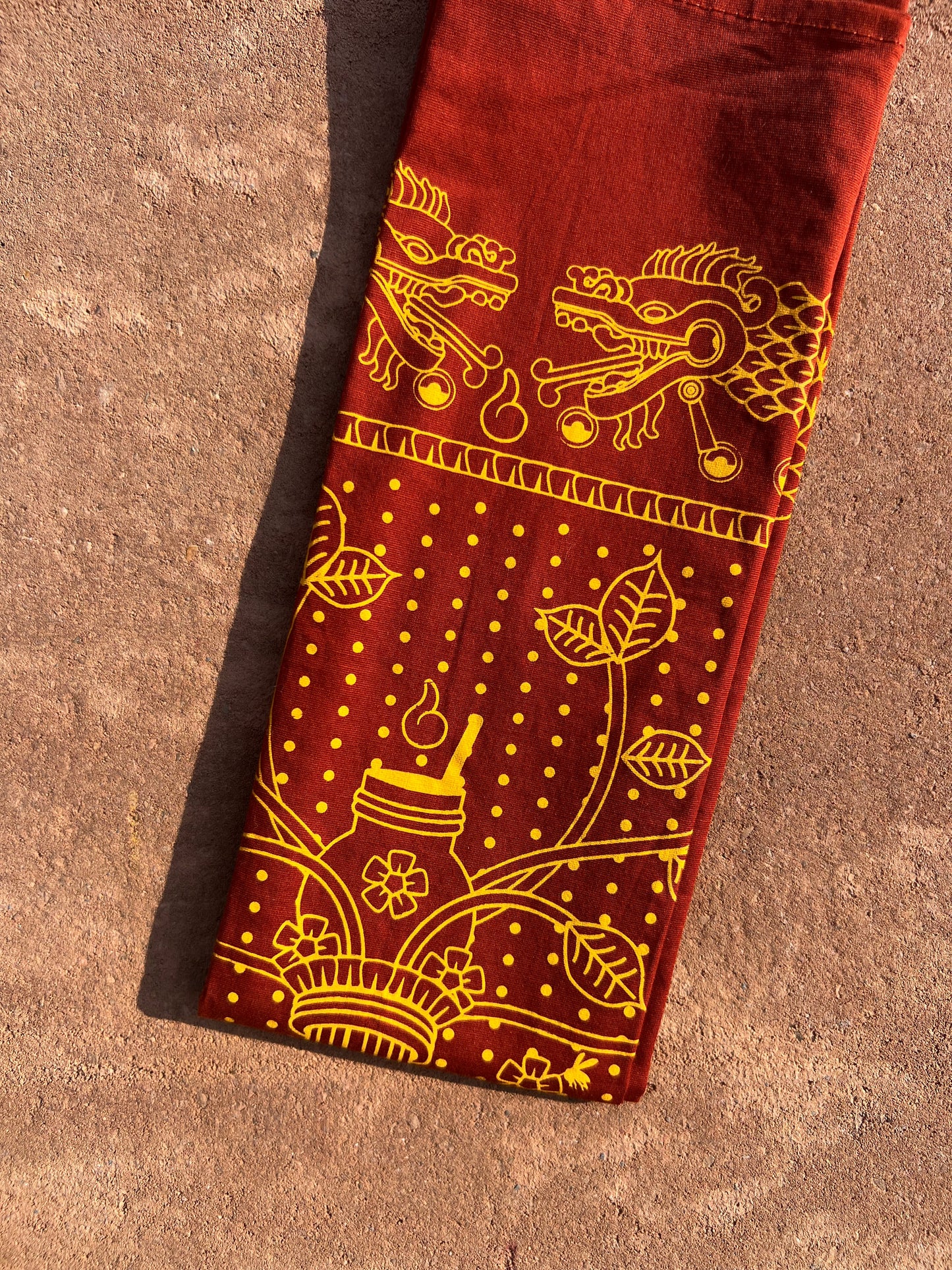 Mexican Cotton Bandana/Altar Handprinted Paleacate