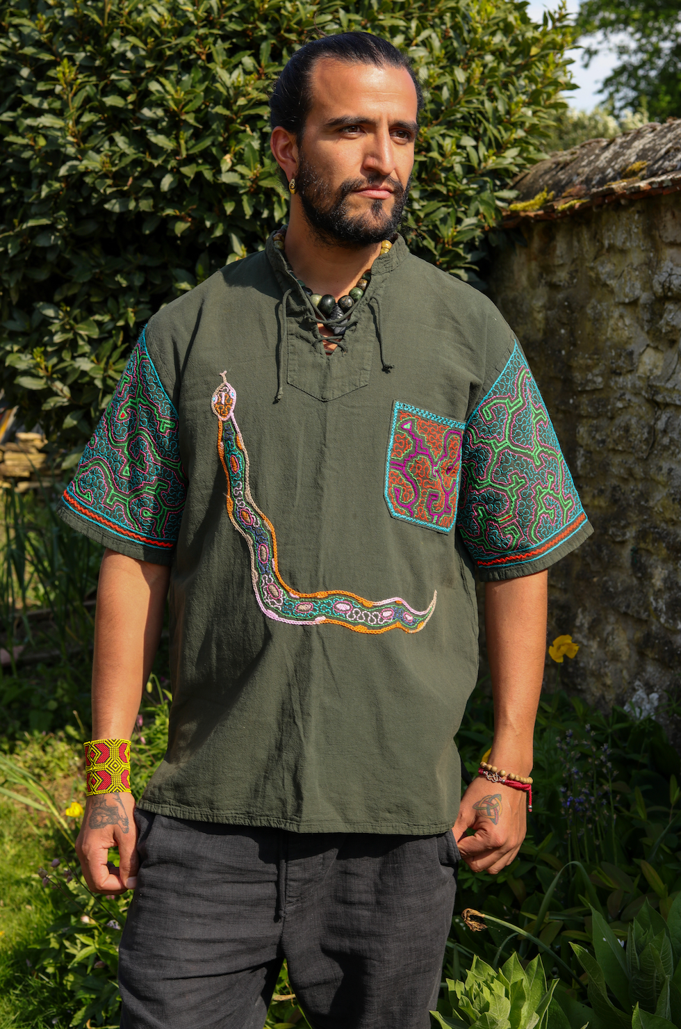 Peruvian Handmade Shipibo Cotton Embroidered Shirt