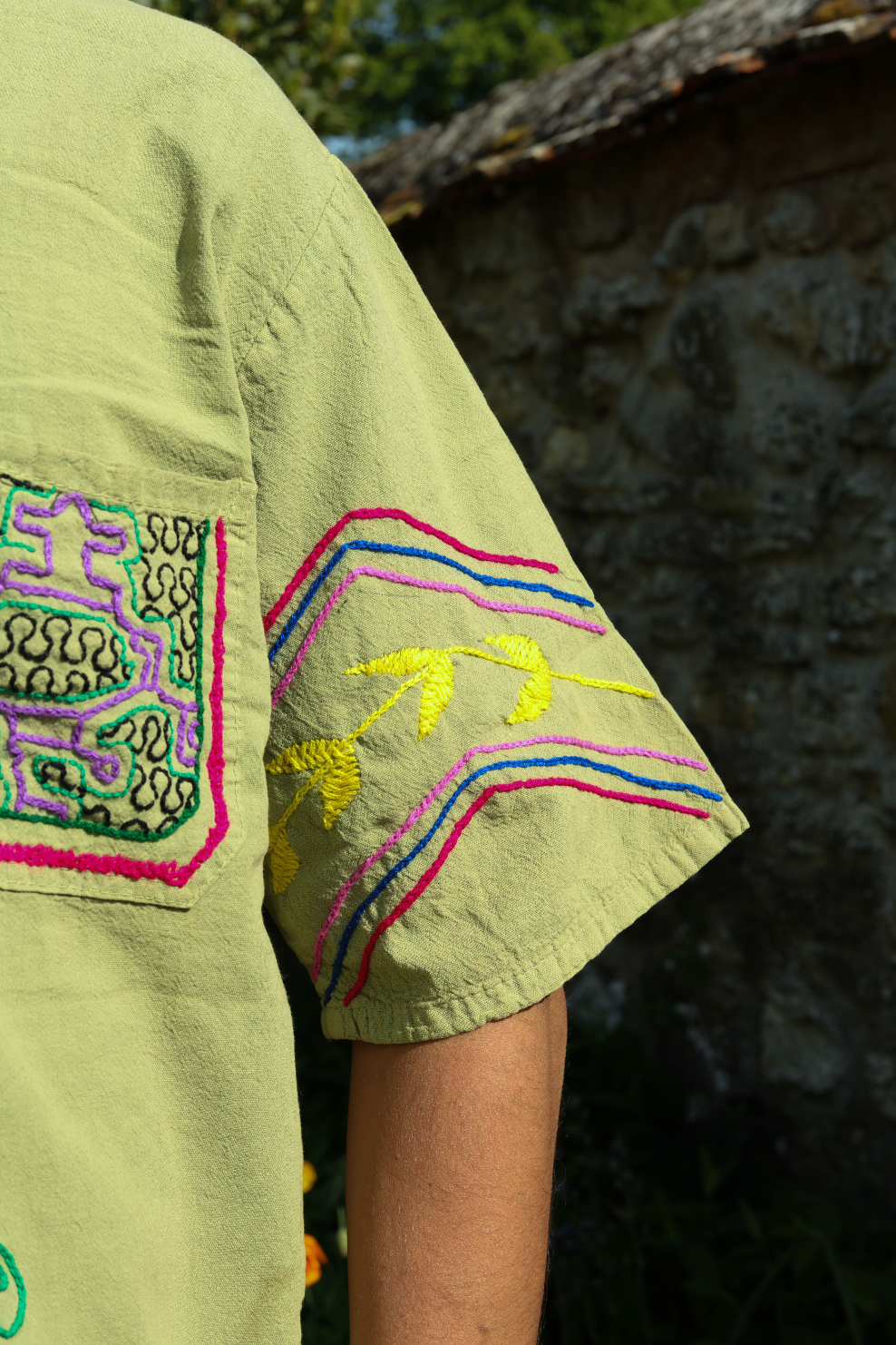 Peruvian Handmade Shipibo Cotton Embroidered Shirt