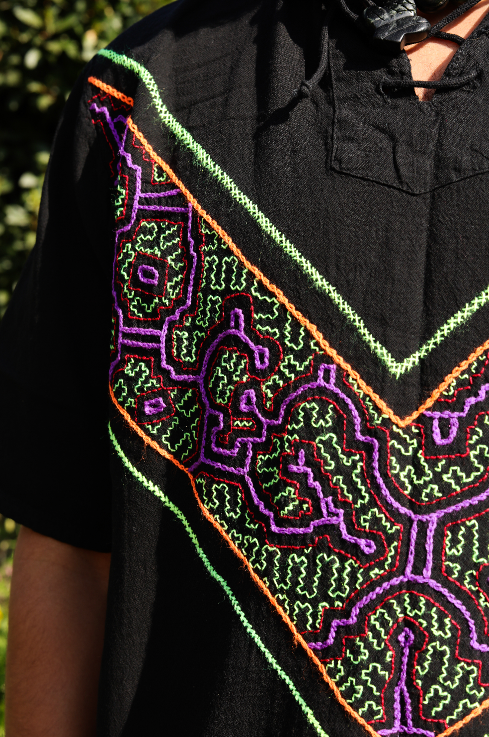 Peruvian Handmade Shipibo Cotton Embroidered Shirt