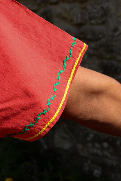 Peruvian Handmade Shipibo Cotton Embroidered Shirt