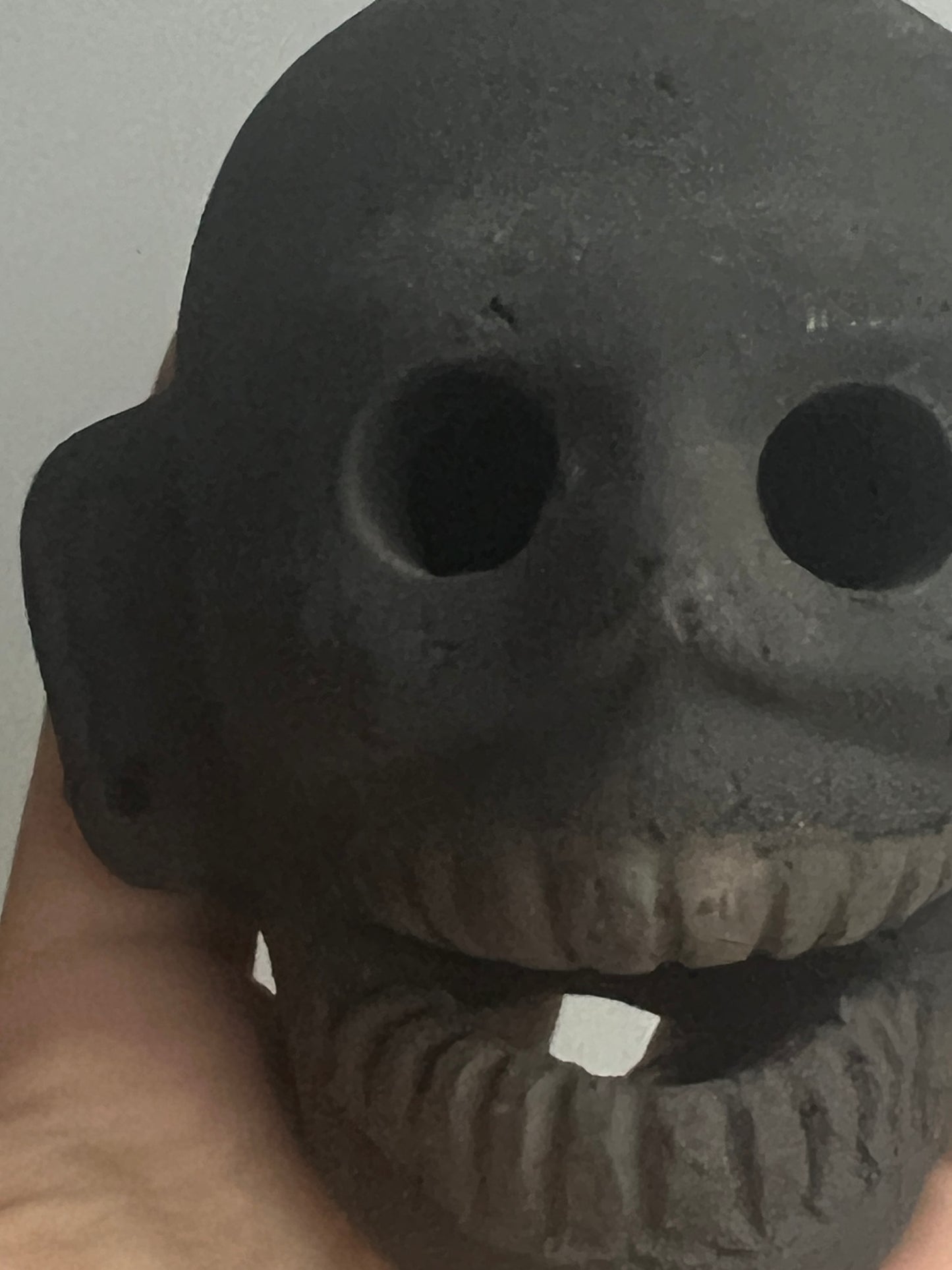 Mexican Clay Ocarina: Skull Black