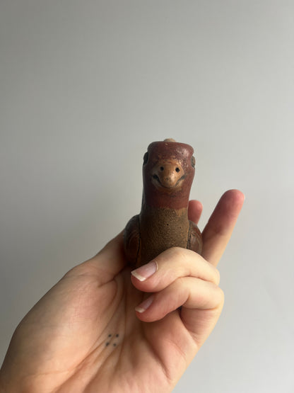 Mexican Clay Bird Ocarina: Red