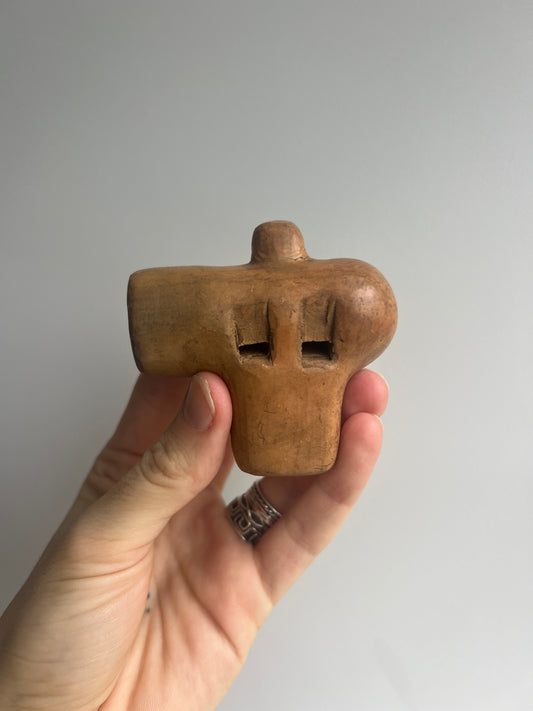 Mexican Clay Ocarina Flute: Orange