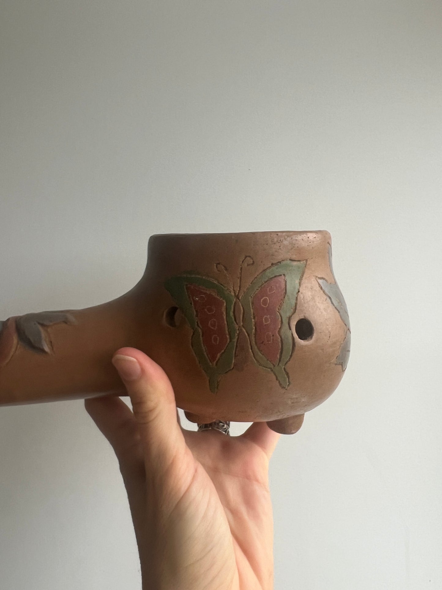 Mexican Clay Copalera: Butterfly