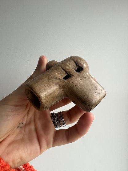 Mexican Clay Ocarina Flute: White