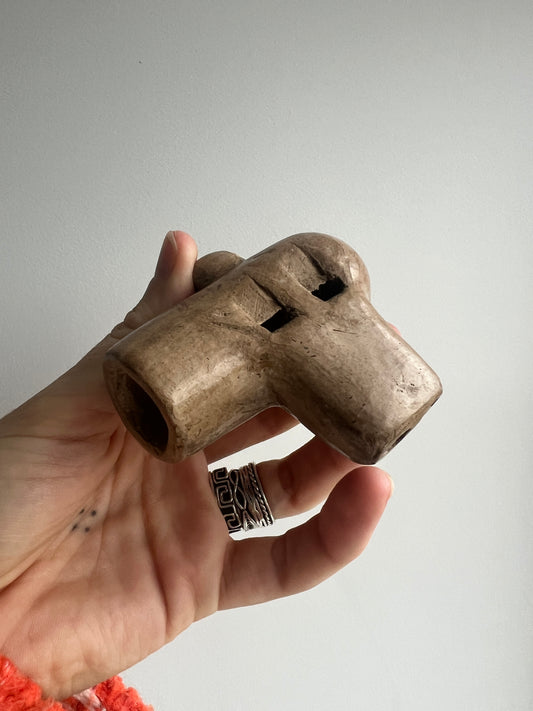 Mexican Clay Ocarina Flute: White