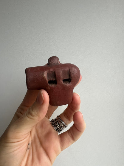 Mexican Clay Ocarina Flute: Red