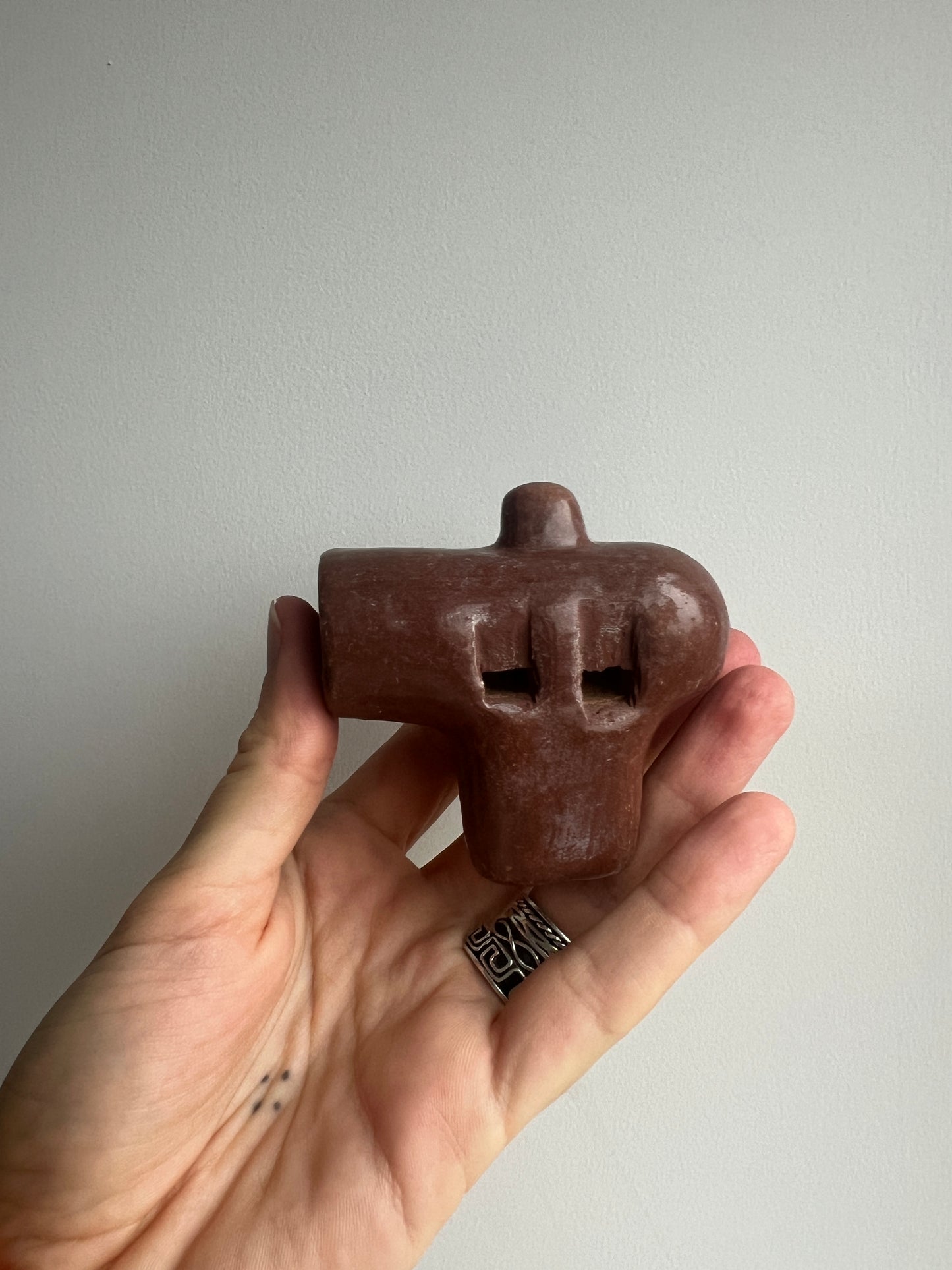 Mexican Clay Ocarina Flute: Red
