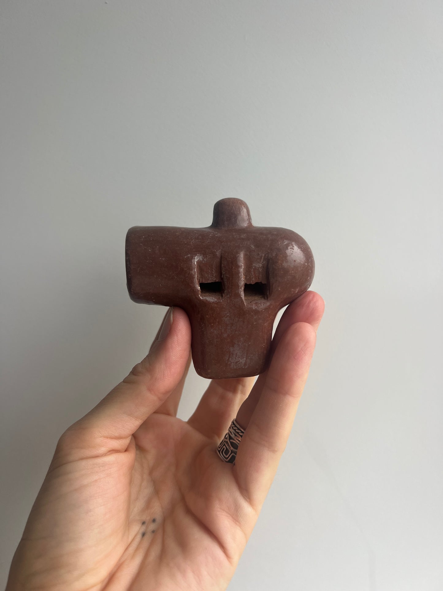 Mexican Clay Ocarina Flute: Red