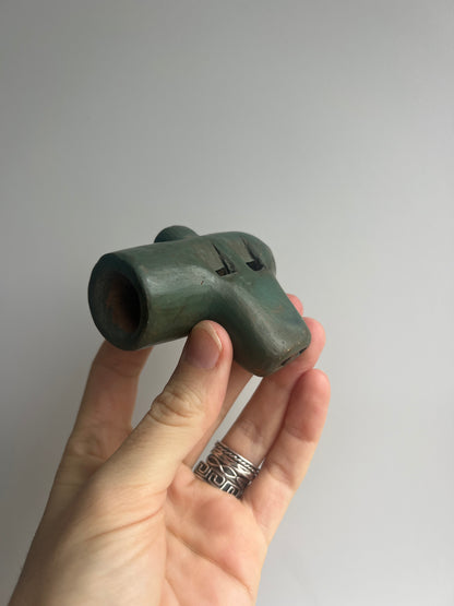 Mexican Clay Ocarina Flute: Teal