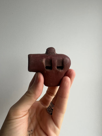 Mexican Mini Clay Ocarina Flute: Red
