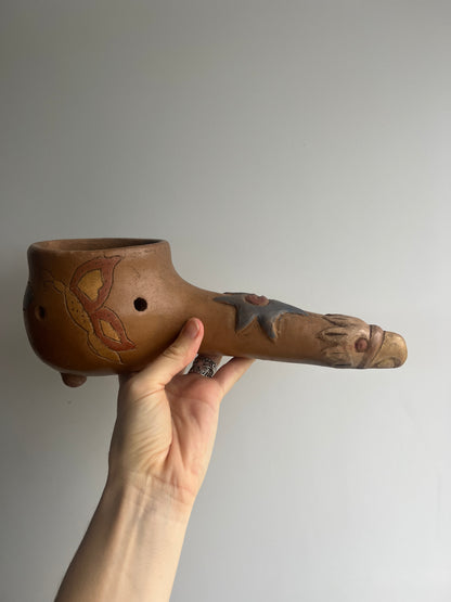 Mexican Clay Copalera: Butterfly