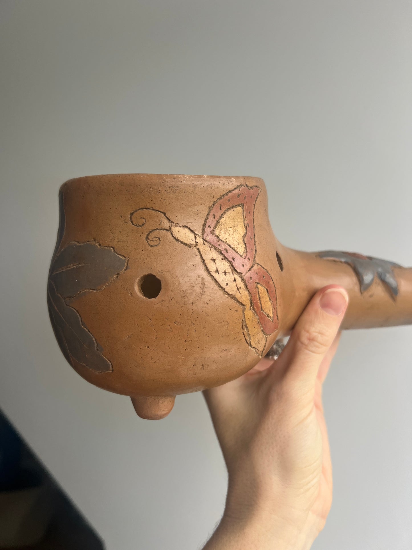 Mexican Clay Copalera: Butterfly