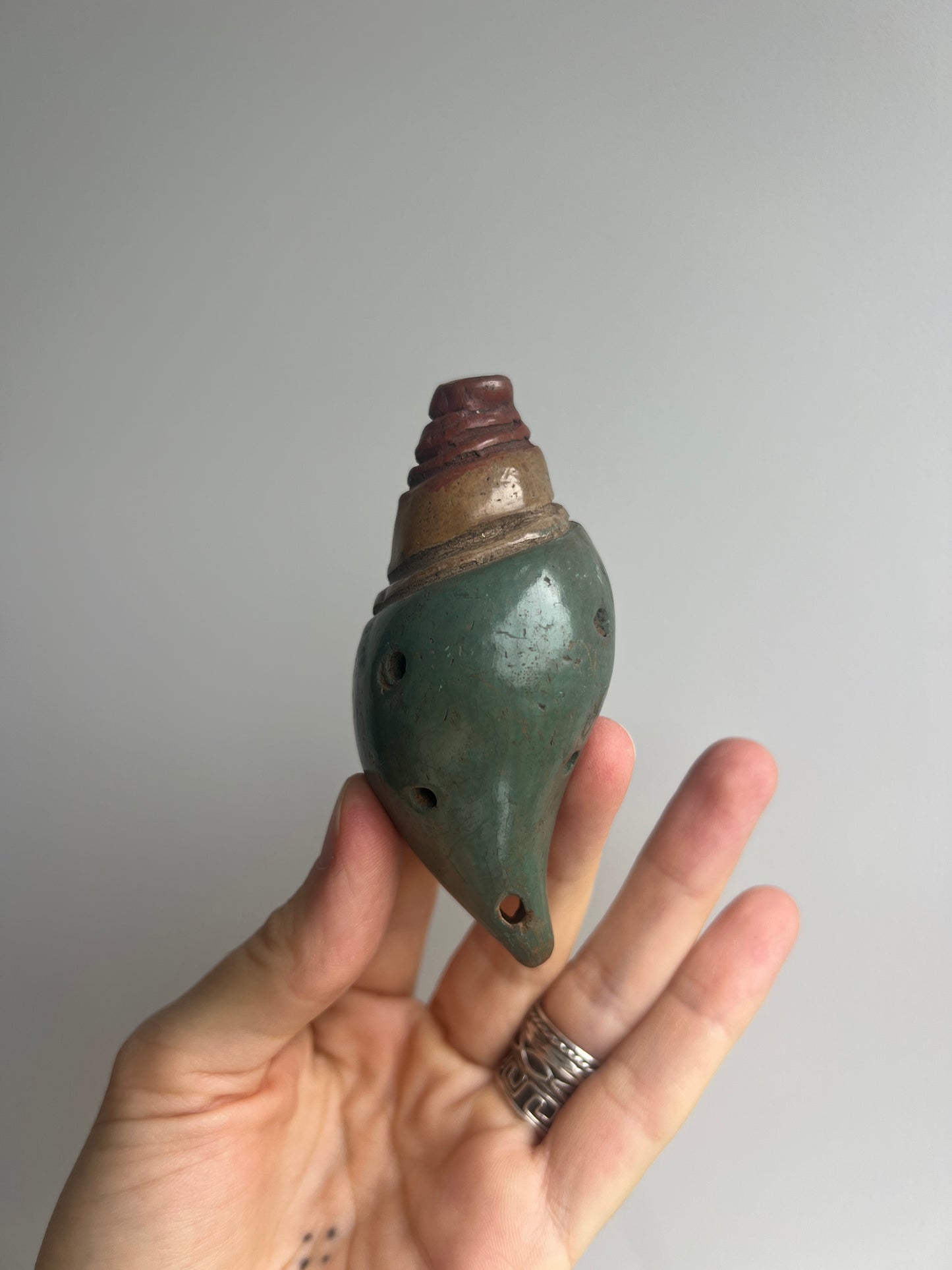 Mexican Mini Clay Ocarina Flute: Shell