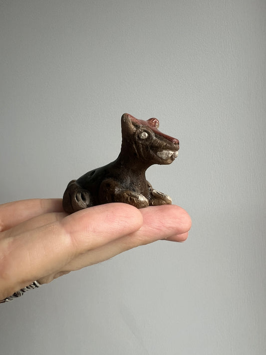 Mexican Mini Clay Ocarina Flute: Dog