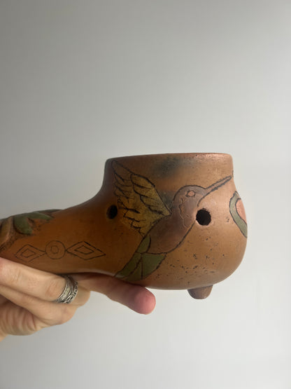 Mexican Clay Copalera: Hummingbird