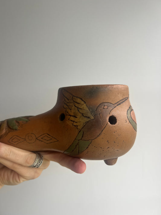 Mexican Clay Copalera: Hummingbird