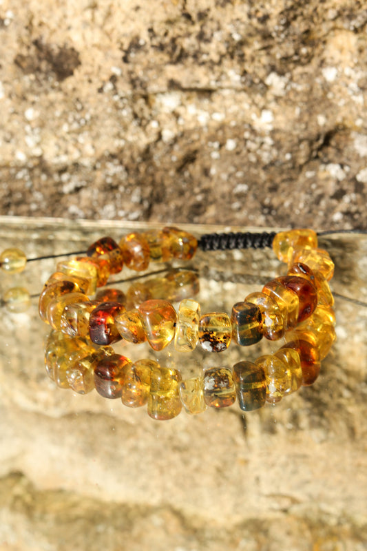 Handmade Genuine Mexican Amber Bracelet Adjustable100%