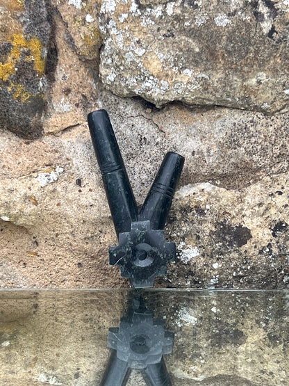 Kuripe Serpentine Stone With Chacana Cross Hapé Pipe