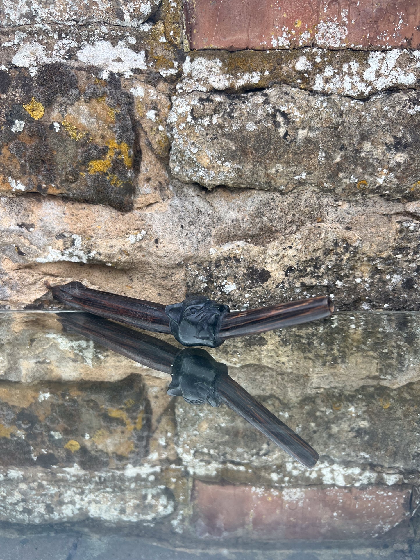 Peruvian Serpentine Stone and Wood Hapé Pipe Tepi