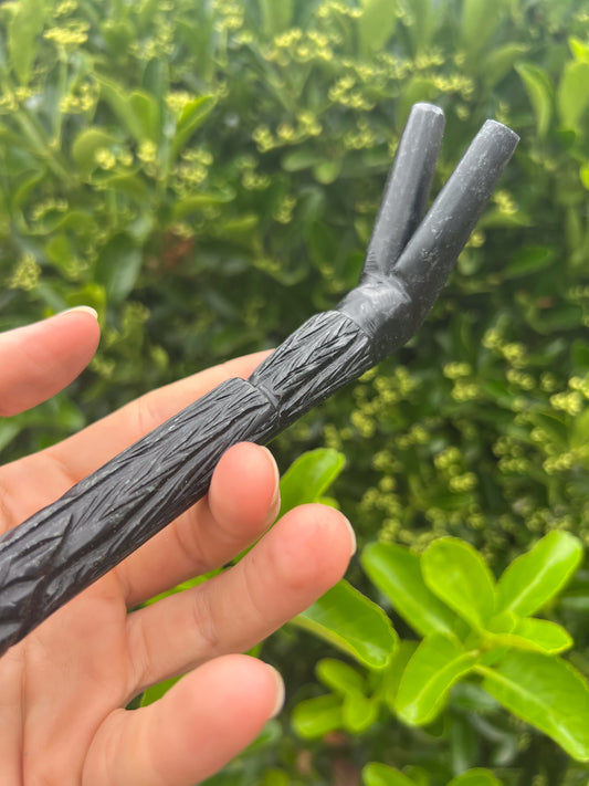 Peruvian Serpentine Stone Double Hapé Pipe Tepi