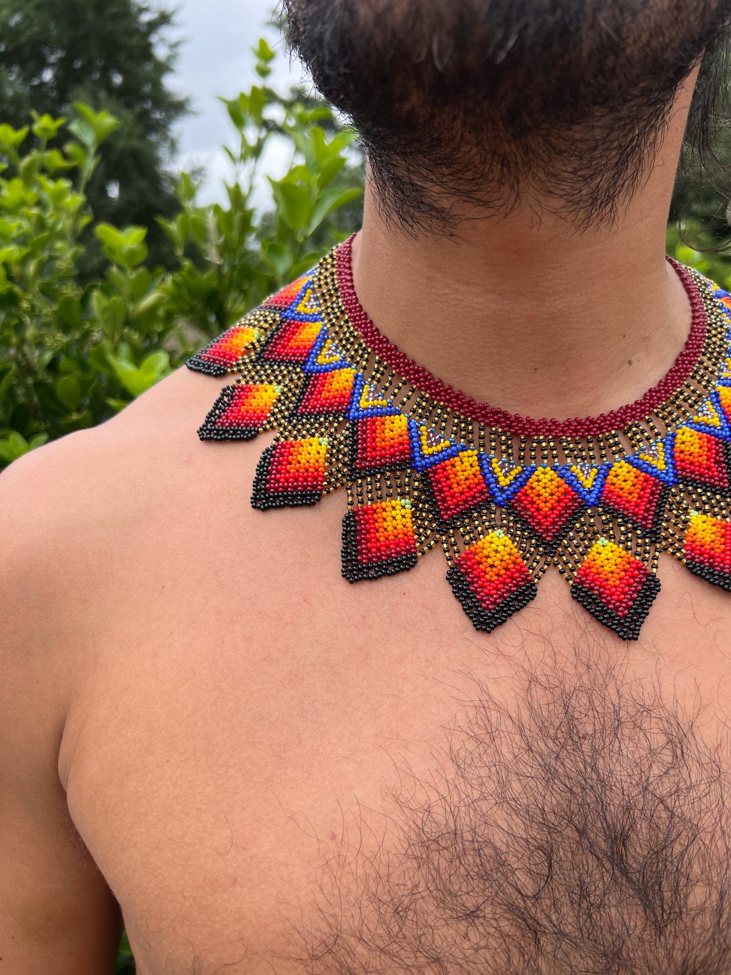 Chaquira Necklace Big Handmade Indigenous Crafts Jewellery