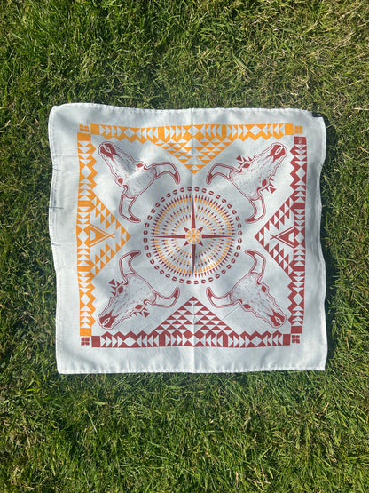 Mexican Cotton Bandana/Altar Handprinted Paleacate