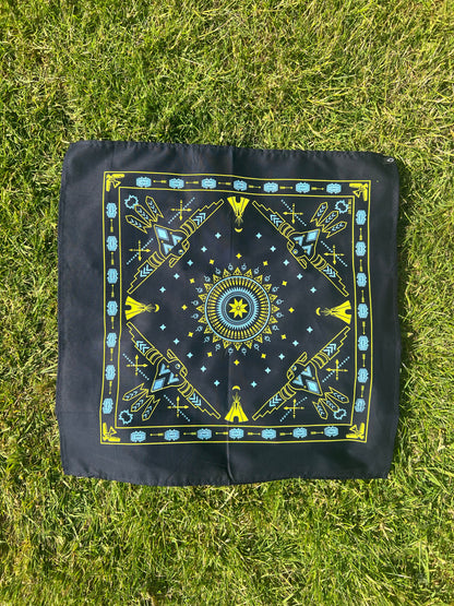 Mexican Cotton Bandana/Altar Handprinted Paleacate